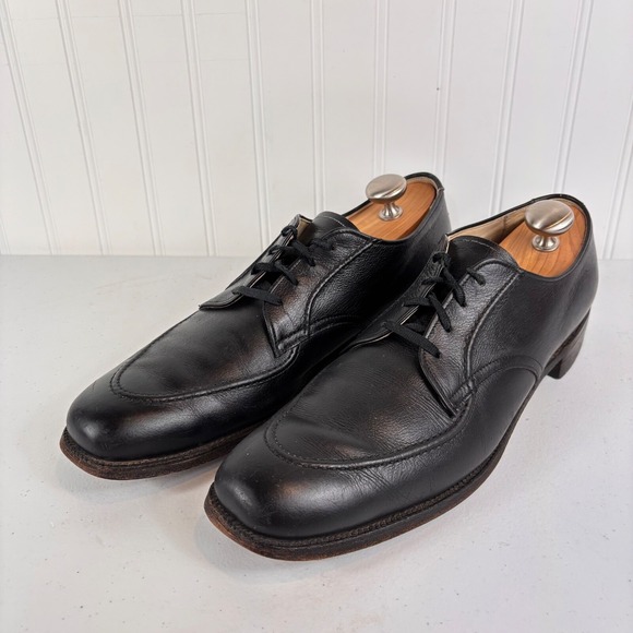 Alden Shoes Mens 12 AA Narrow Moc Toe Blucher Black Leather